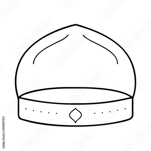 prayer cap taqiyah icon, prayer cap taqiyah line art - simple line art of prayer cap taqiyah, perfect for prayer cap taqiyah logos and icons