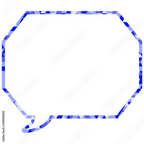 ステンドグラス風吹き出し　三角形模様　角のある八角形