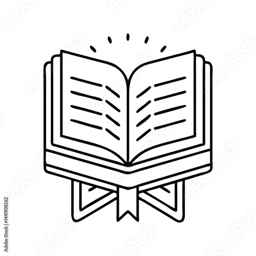 quran icon, quran line art - simple line art of quran, perfect for quran logos and icons
