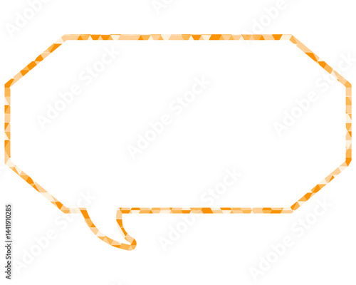 ステンドグラス風吹き出し　三角形模様　細長い八角形