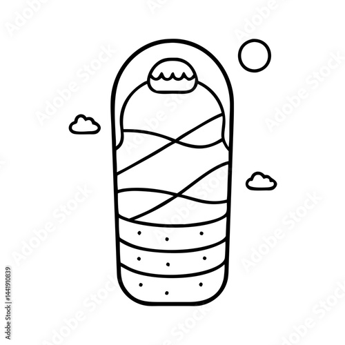 sleeping bag for mina tents icon, sleeping bag for mina tents line art - simple line art of sleeping bag for mina tents, perfect for sleeping bag for mina tents logos and icons