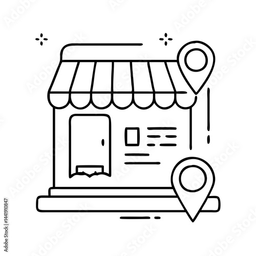 small business directory icon, small business directory line art - simple line art of small business directory, perfect for small business directory logos and icons