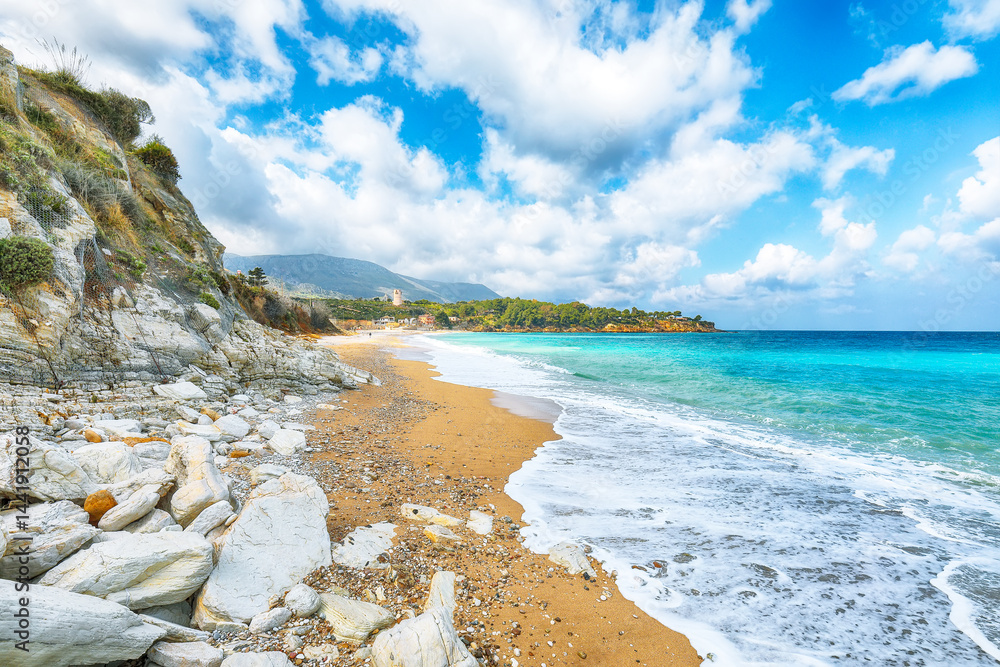 Spectacular seascape of Guidaloca Beach near Castellammare del Golfo.