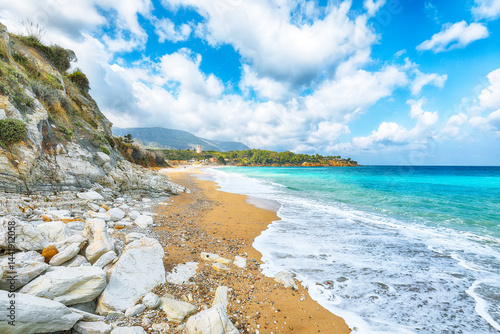 Obraz na płótnie Spectacular seascape of Guidaloca Beach near Castellammare del Golfo. w salonie