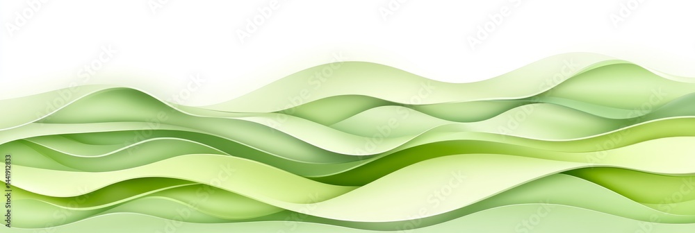 Abstract Green Paper Carved Background with Flowing Wave Patterns, Nature Inspired Layered Design Abstract Green Paper Carved Background with Flowing Wave Patterns, Nature Inspired Layered Design