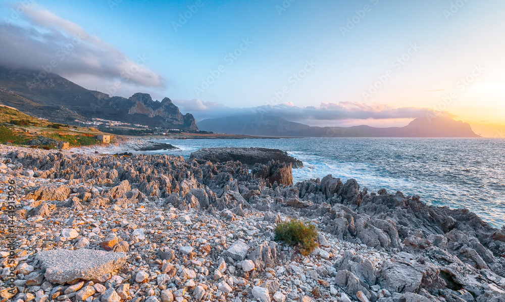 Marvelous seascape of Isolidda Beach near San Vito cape.