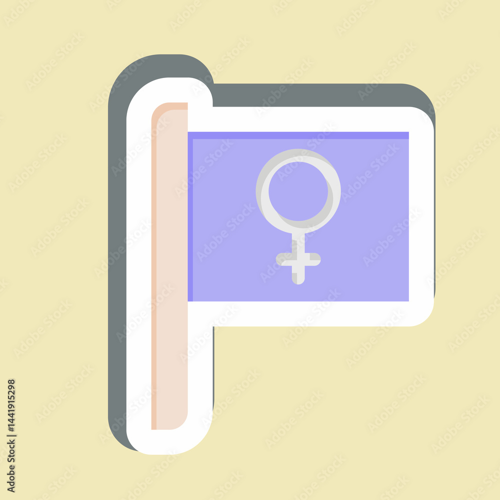 Sticker Women Flag. related to Feminism symbol. design editable Sticker Women Flag. related to Feminism symbol. design editable