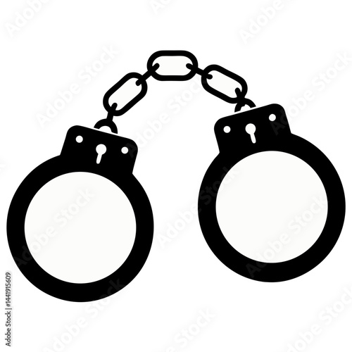 Handcuffs Vector Illustration Isolated On White Background Symbol Of Crime Prevention