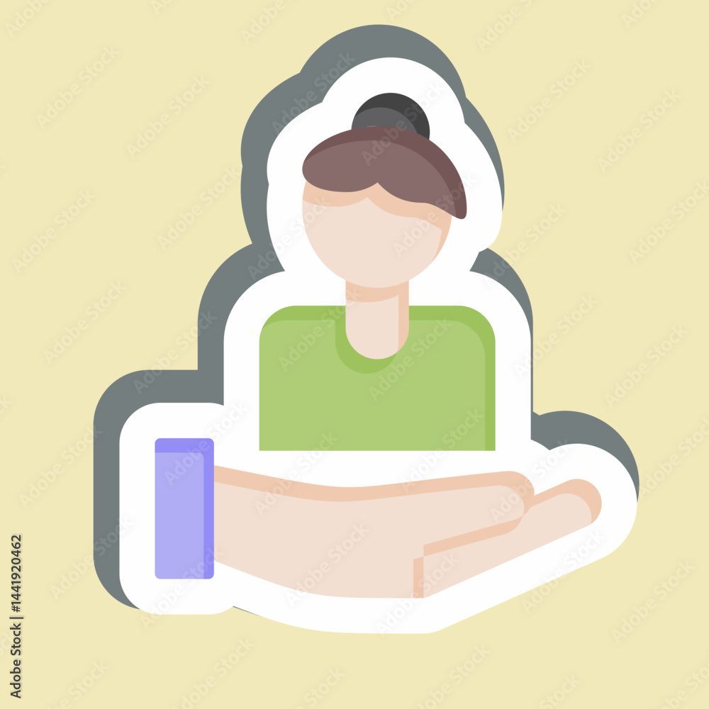 Sticker Caring For Women. related to Feminism symbol. design editable Sticker Caring For Women. related to Feminism symbol. design editable