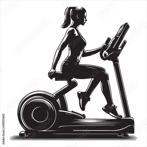 A singel parson  clear workout silhouette cardio workout, and Graphic, vector black color silhouette, 