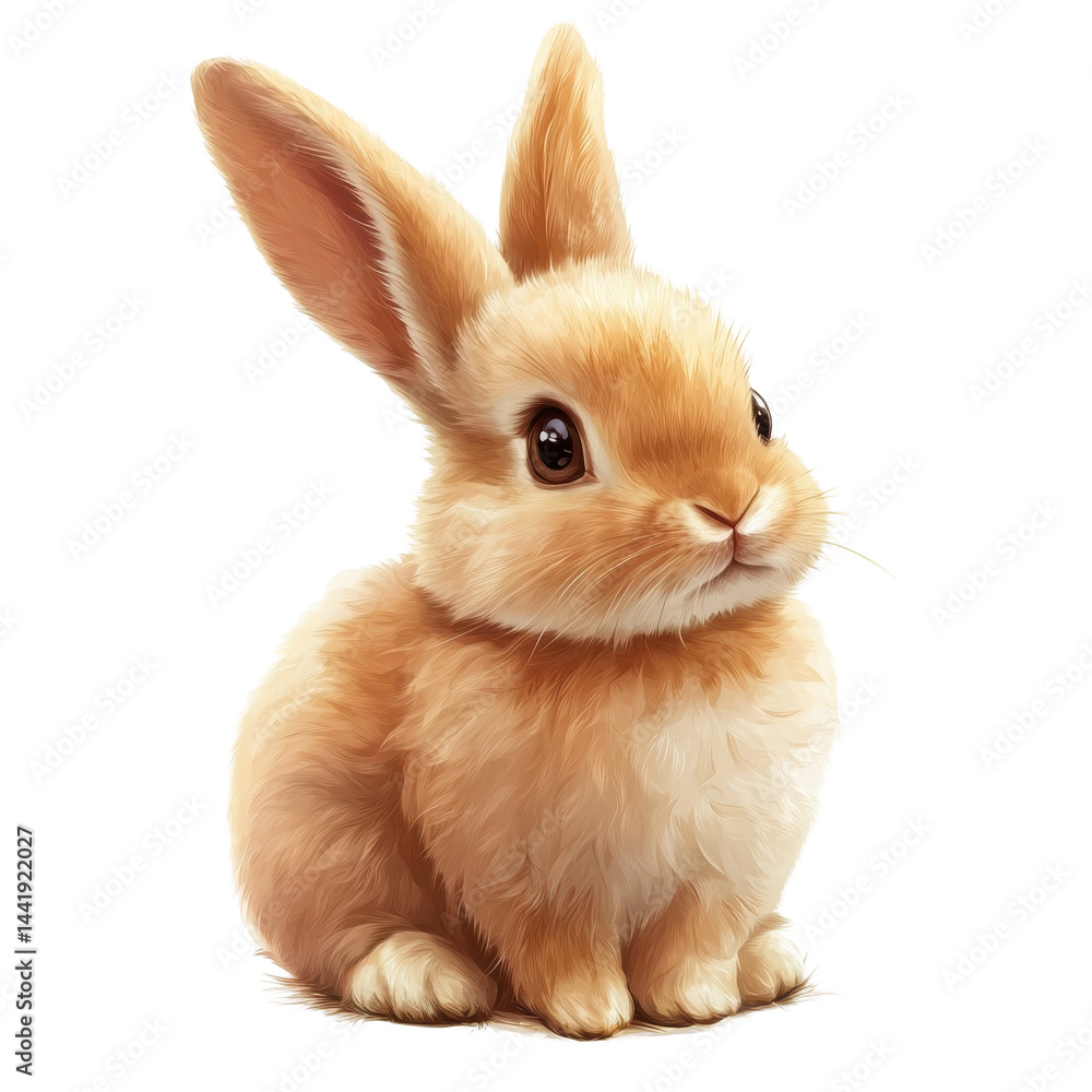 Fototapeta premium A digital illustration of a sweet, little bunny.
