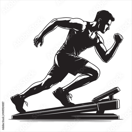 A singel parson  clear workout silhouette cardio workout, and Graphic, vector black color silhouette, 