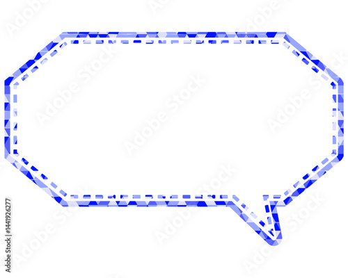 ステンドグラス風吹き出し　三角形模様　細長い八角形