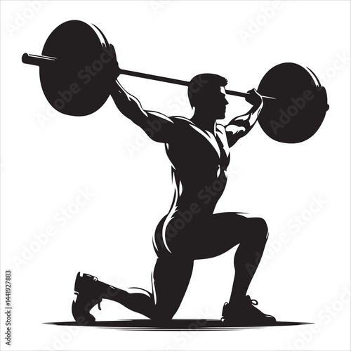 A singel parson  clear workout silhouette cardio workout, and Graphic, vector black color silhouette, 