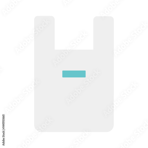 シンプルな白いビニール袋のベクターイラスト：買い物、持ち運び - Simple White Plastic Bag Vector Illustration: Shopping, Carrying