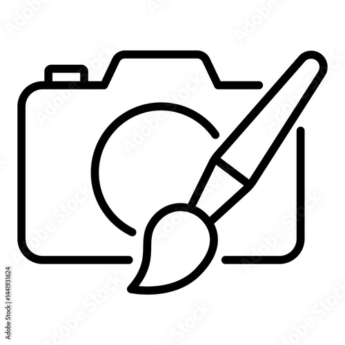 Camera with paintbrush icon	
