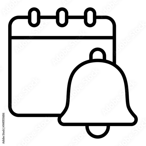 Calendar with notification bell icon	
