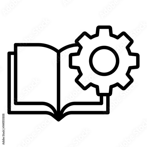 Open book with gear icon	
