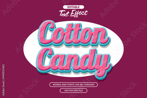 Cotton candy editable text effect with cute text style