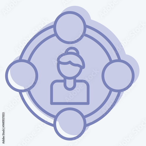Icon Feminism Right. related to Feminism symbol. two tone style. design editable