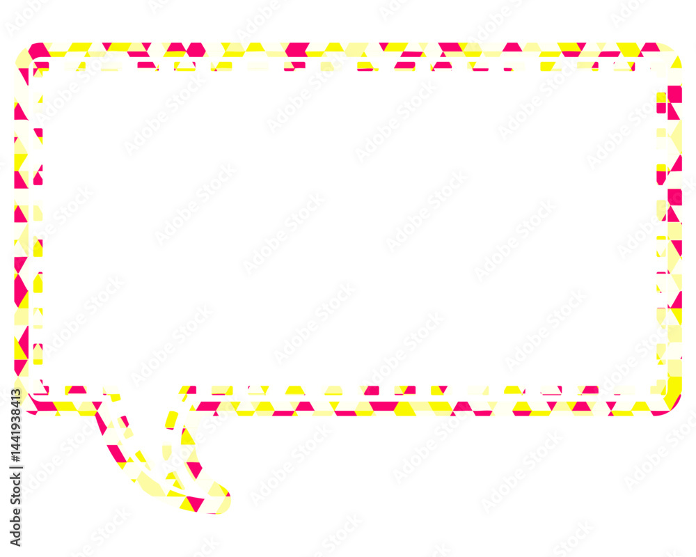 Fototapeta premium ステンドグラス風吹き出し 三角形模様 四角形