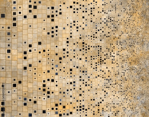 Abstract Geometrical Background. Tile art. Gold theme.