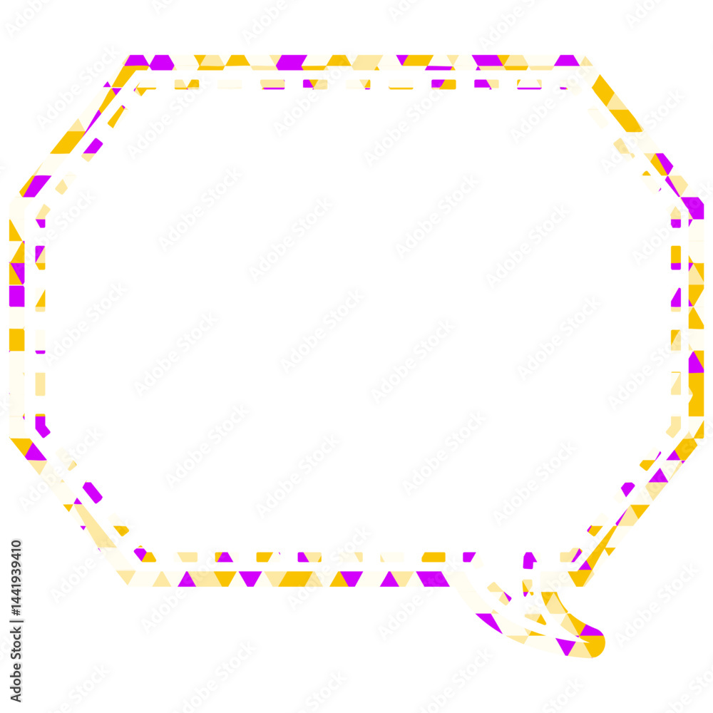 Fototapeta premium ステンドグラス風吹き出し 三角形模様 角のある八角形