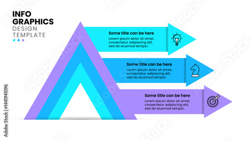 Infographic template. Layered triangle with 3 steps