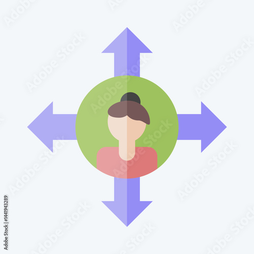 Icon Freedom. related to Feminism symbol. flat style. design editable