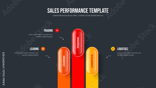 Corporate Innovation 3 Option Infographic Slide Layout. Service Portfolio Three Step Diagram Frame Design. Enterprise Visualization Presentation Template Vector Illustration.