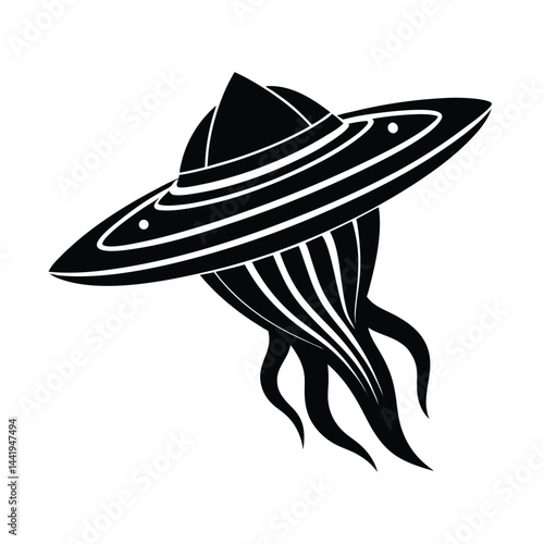 stylized starship with flowing organic lines