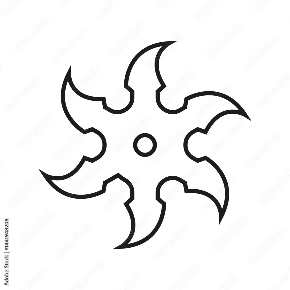 Shuriken icon vector. Ninja illustration sign. Throwing stars symbol or logo. Shuriken icon vector. Ninja illustration sign. Throwing stars symbol or logo.