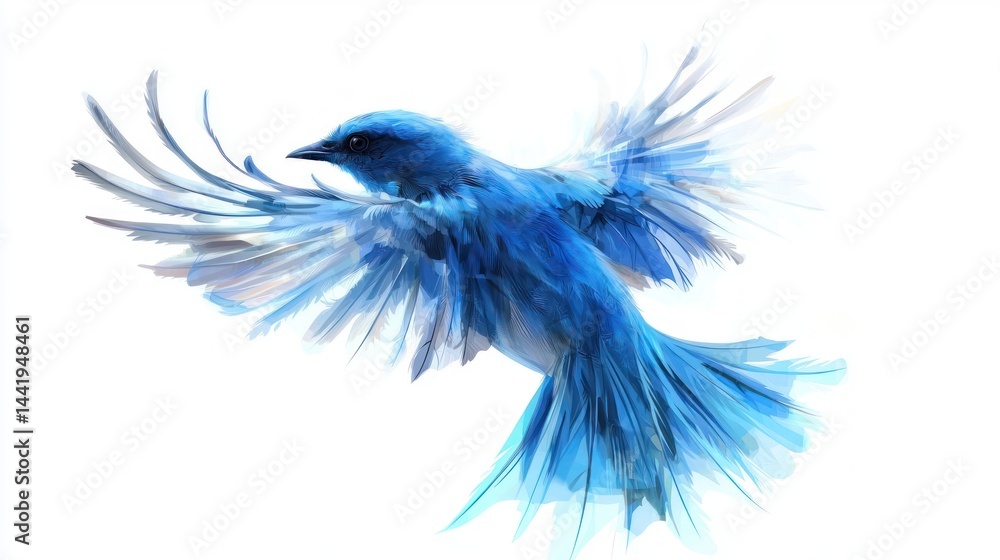 Obraz premium A stylized bluebird graphic, set against white