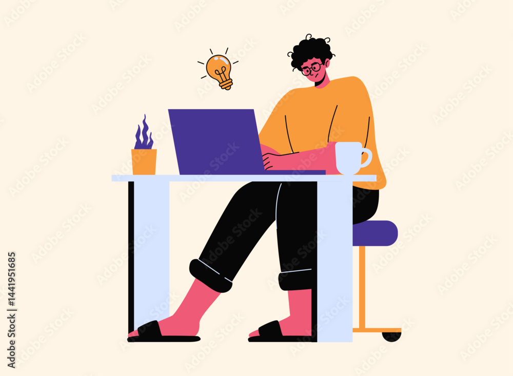 Fototapeta premium set of an Profession Graphic Designer Character Illustration