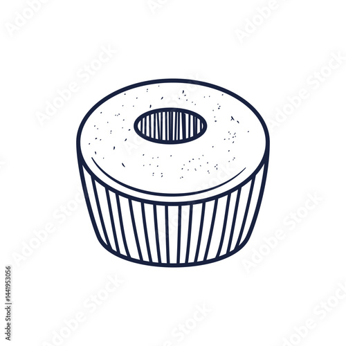 Simple Sponge Cake Outline Dessert Illustration