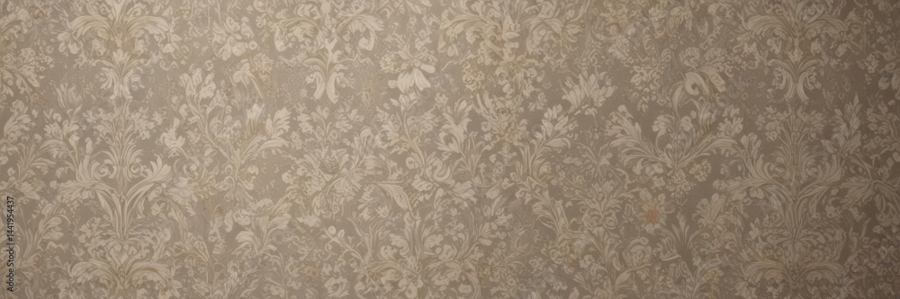 Fototapeta premium Elegant muted damask wallpaper, intricate floral pattern, textile, wallcovering
