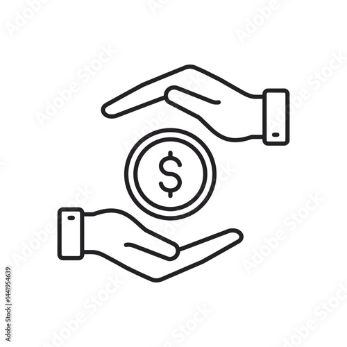 Financial Protection Vector Icon of Secure Investment and Safeguarding Money