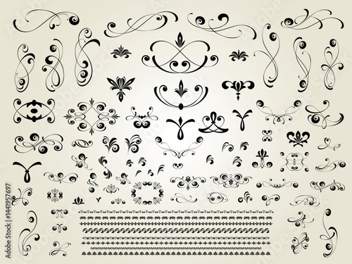 6465.eps  vector set of calligraphic design elements