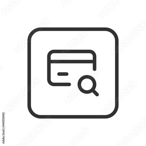 Credit Card Search Loupe Icon – Find & Manage Card Transactions