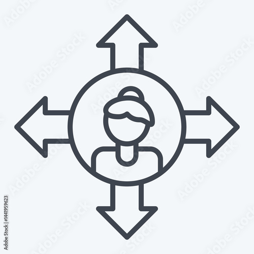 Icon Freedom. related to Feminism symbol. line style. design editable