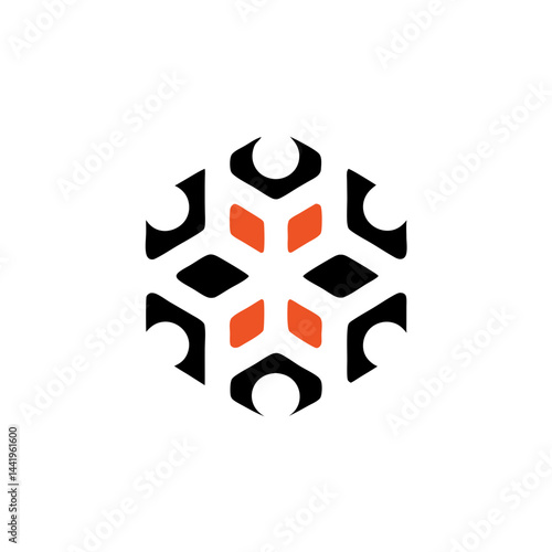 Digital Blockchain Crypto Logo Transparent Background Modern Abstract Nest Icon and Digital Coin Gradient Orange and Dark Blue Minimal Vector Illustration