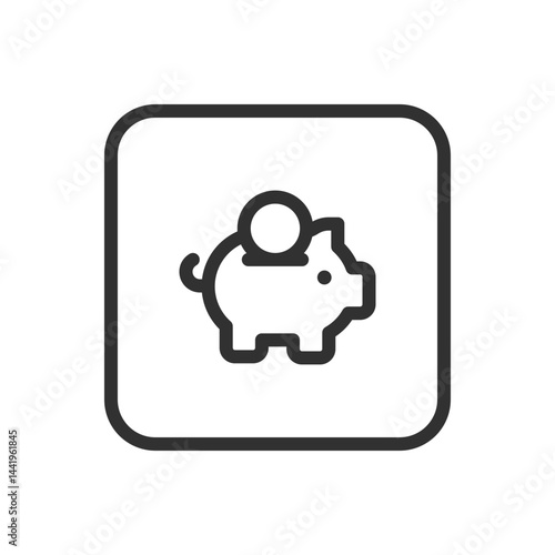 Piggy Bank Coin Icon – Savings & Financial Management