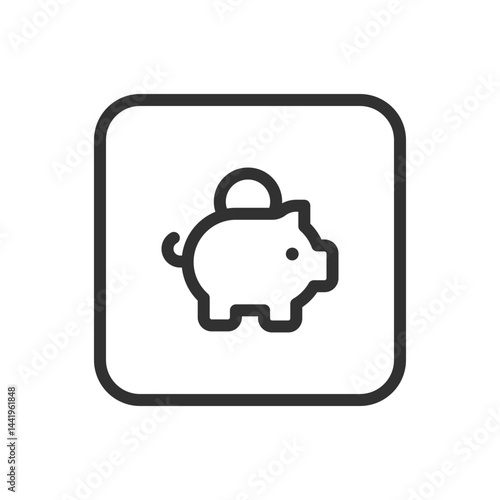 Piggy Bank Coin Icon – Savings & Financial Management