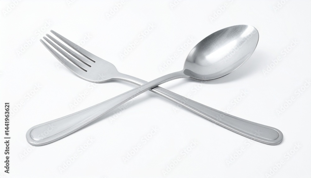 spoon and fork on white background spoon and fork on white background