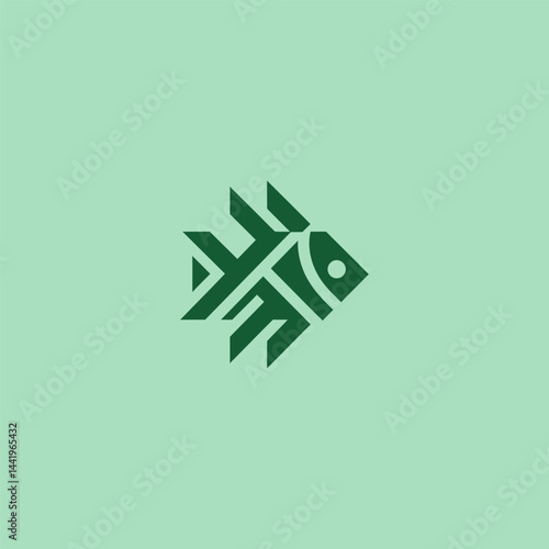 Geometric Fish Logo – Stylish fish created using sharp, abstract geometric patterns.