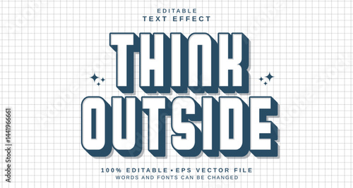 Editable text style effect - Think Outside text style theme.