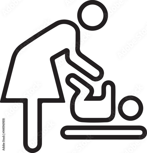 Child Care outline vector illustration of a man symbol