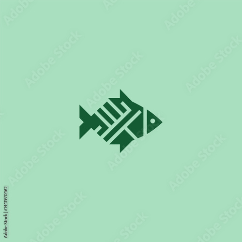 Geometric Fish Logo – Stylish fish created using sharp, abstract geometric patterns.