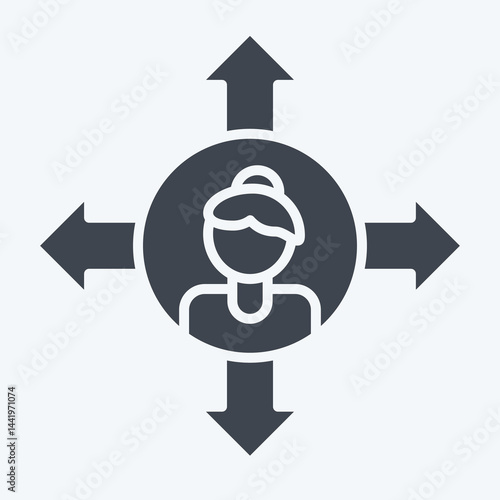 Icon Freedom. related to Feminism symbol. glyph style. design editable