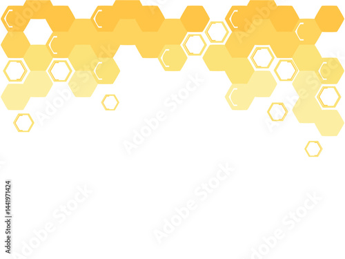 Honey sign with hexagon grid cells isolated on white background vector.